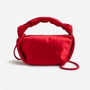 J. CREW Womens Red Satin Geneva Bag Handle or Crossbody Party Preppy Cocktail